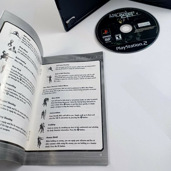 Splinter Cell Tom Clancys Black Case PS2 Game/Booklet *MINOR WEAR - Picture 6 of 14